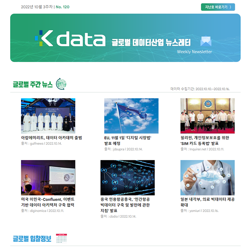 Kdata 글로벌 데이터산업 뉴스레터 2022년 10월 3주차