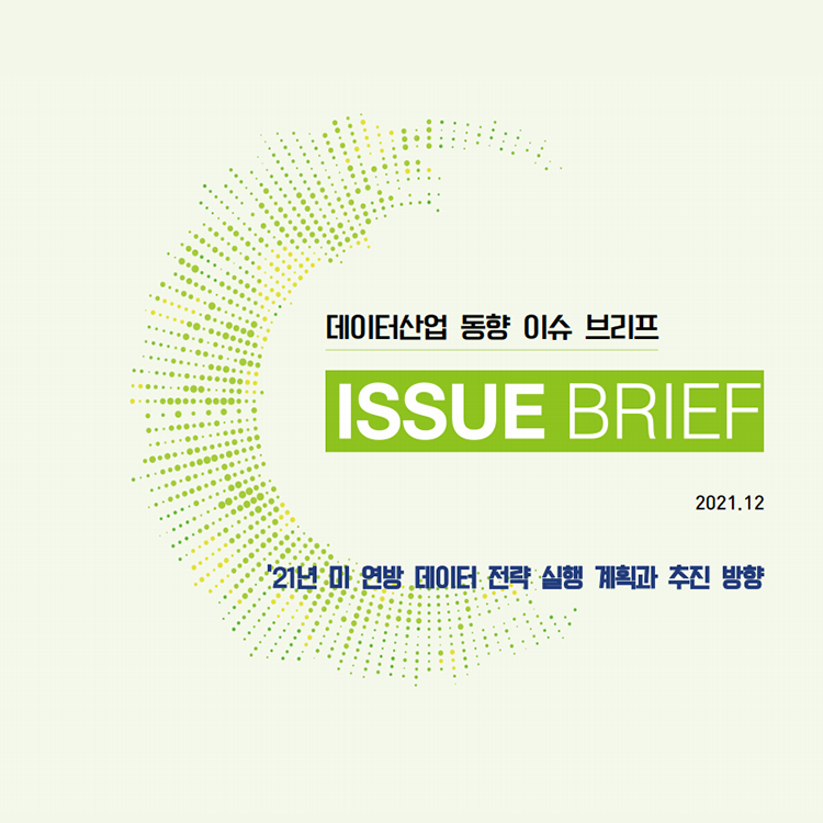 데이터산업 동향 이슈 브리프 ISSUE BRIEF 2021.12 '21년 미 연방 데이터 전략 실행 계획과 추진 방향