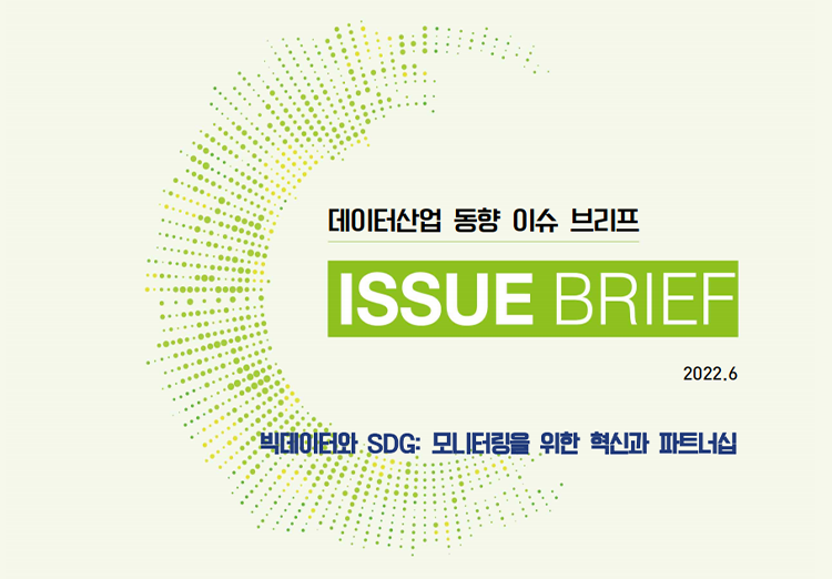 데이터산업 동향 이슈 브리프 ISSUE BRIEF 2022.6 빅데이터와 SDG: 모니터링을 위한 혁신과 파트너십
